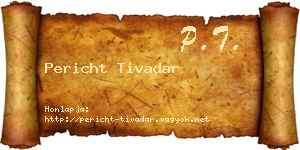 Pericht Tivadar névjegykártya